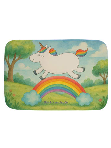Mr. & Mrs. Panda Badematte Einhorn Regenbogen Design ohne Spruch in Weiß