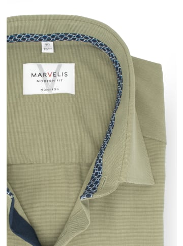 MARVELIS Modern Fit Businesshemd in Olive 47