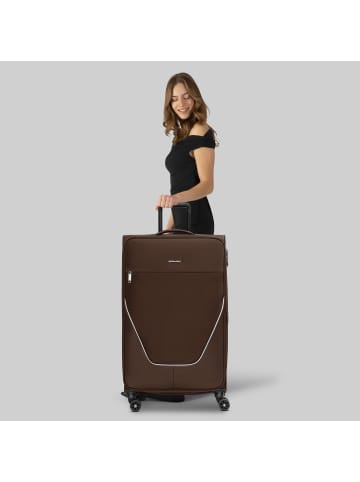 Stratic taska 4-Rollen Trolley L 76 cm mit Dehnfalte in coffee