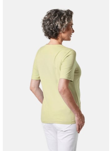 GOLDNER Kurzgröße:  T-Shirt Basic Baumwollshirt mit kurzem Arm in gelb