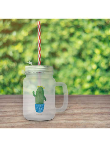 Mr. & Mrs. Panda Glas Kaktus Heilig ohne Spruch in Transparent