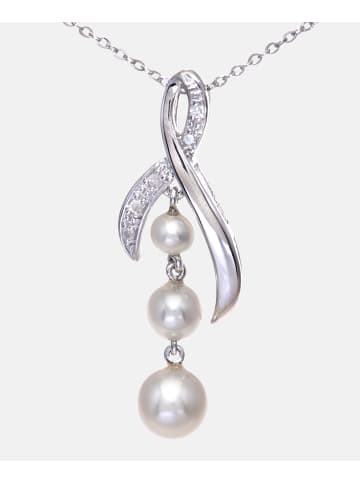 Diamant L'éternel Halskette mit Anhänger aus 375 Weißgold mit Diamant mit Perle