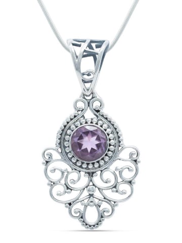 mantraroma 925er Silber - Ketten (L) 21 x (B) 40 mm mit Amethyst facettiert