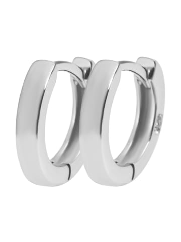 Adeliás Damen Ohrringe – Klappcreole aus 925 Silber in silber