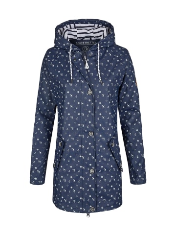 SCHIETWETTER Regenjacke in navy-weiss