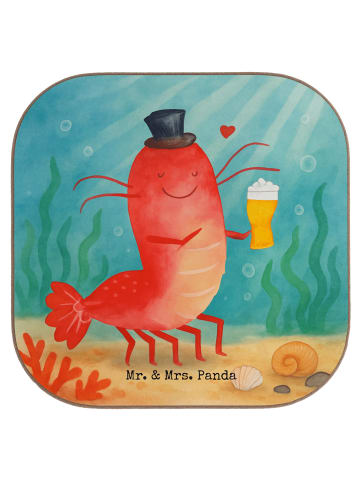 Mr. & Mrs. Panda Glasuntersetzer Hummer Weizen Design ohne Spruch in Weiß