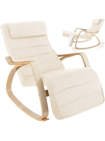 tectake Schaukelstuhl Onda, 67 x 115 x 86 cm, beige