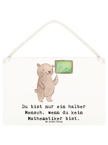 Mr. & Mrs. Panda holzbild Mathematiker Herz mit Spruch in Weiß