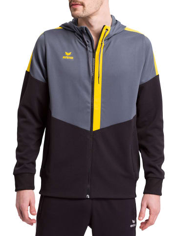 erima Squad Trainingsjacke mit Kapuze in slate grey/schwarz/gelb