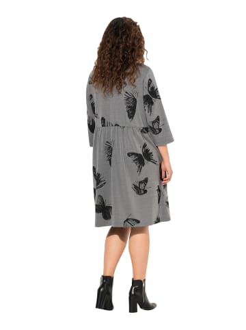 Ulla Popken Midikleid in grau melange