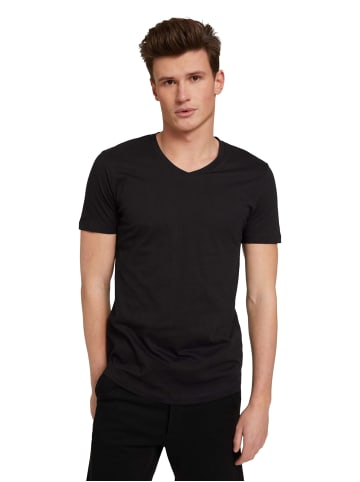 Tom Tailor 2-er Set Basic T-Shirt in Schwarz