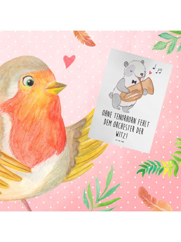 Mr. & Mrs. Panda jubiläumskarte Tenorhorn Witz mit Spruch in Weiß