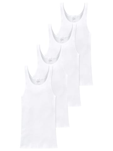 Schiesser Unterhemd / Tanktop Cotton Essentials Doppelripp in Weiß