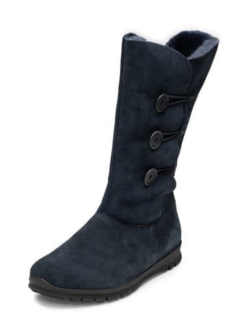 VITAFORM Veloursleder & Doubleface Stiefel in dunkelblau