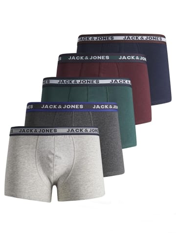 JACK & JONES Junior 5er-Pack Trunks in Dark Green Melange