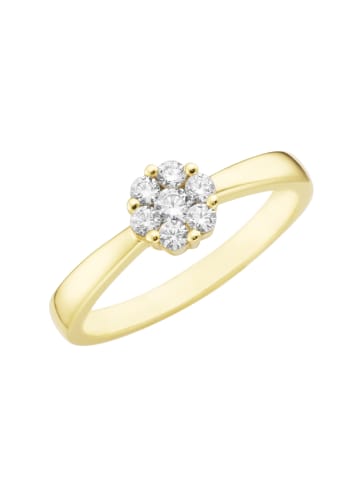 Smart Jewel Ring Blüte, Zirkonia Steine in Gold