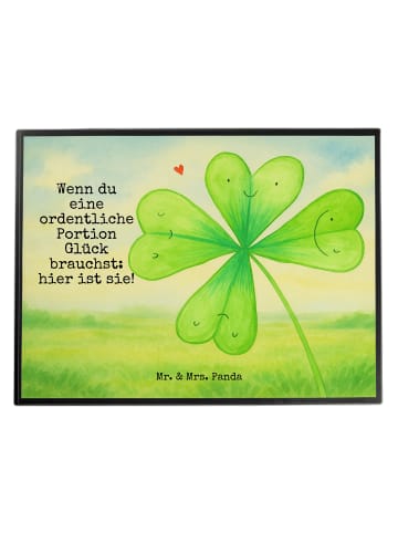 Mr. & Mrs. Panda tischpad Blume Kleeblatt Design mit Spruch in Weiß