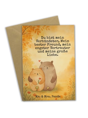 Mr. & Mrs. Panda Beileidskarte Bären Liebe Design mit Spruch in Weiß