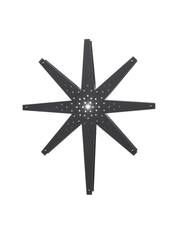 STAR Trading Holzstern Weihnachtsstern Leuchtstern hängend D: 60cm mit Kabel in grau