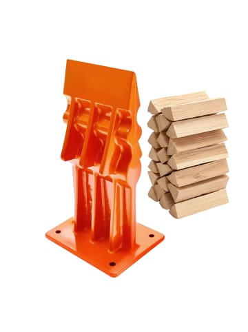 relaxdays Holzspalter in Orange - (B)10 x (H)18 x (T)8 cm