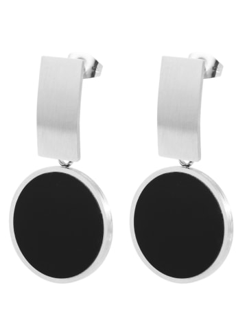Adeliás Damen Edelstahl Ohrringe Ohrstecker in silber