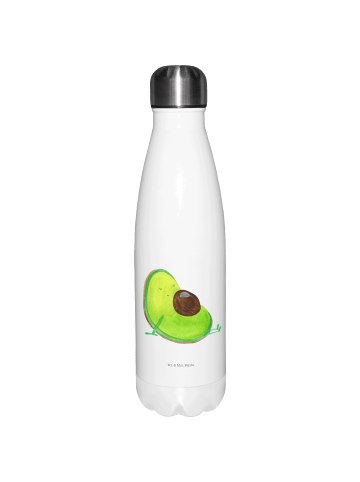 Mr. & Mrs. Panda Thermosflasche Avocado Schwangerschaft ohne Spruch in Weiß