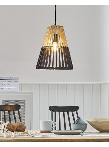 Beliani Pendelleuchten CAVALLA in Schwarz/Braun - (W) 30 x (H) 35 x (L) 30 cm