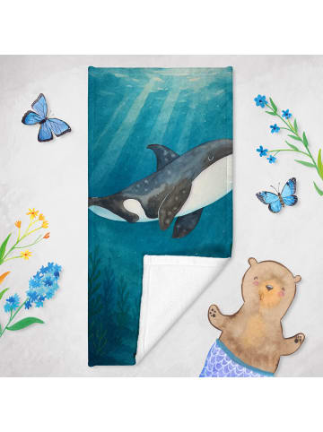 Mr. & Mrs. Panda Badehandtuch Orca Design ohne Spruch in OZeichenanblue