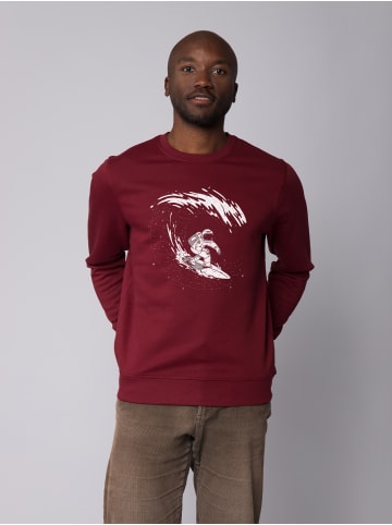 wat? Apparel Sweatshirt Surfing Spaceman in Weinrot