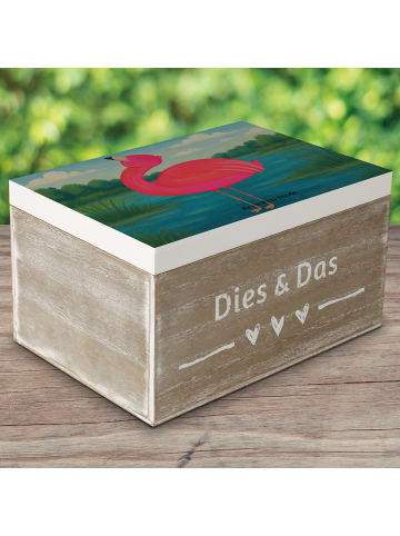 Mr. & Mrs. Panda Aufbewahrungsbox Flamingo Stolz Design ohne Spruch in Weiß