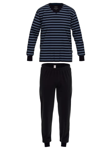 CECEBA Pyjama Zwolle in schwarz-dunkel-Ringel