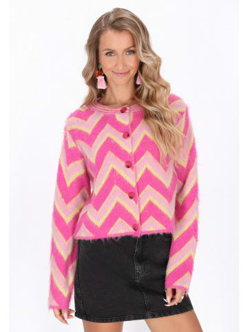 IZIA Cardigan in pink multicolor