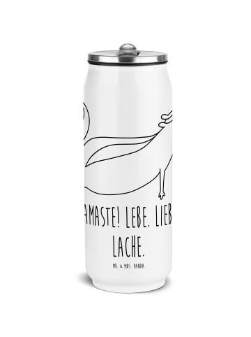 Mr. & Mrs. Panda Getränkeflasche Stinktier Yoga mit Spruch in Weiß