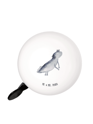 Mr. & Mrs. Panda Fahrradklingel Axolotl Schwimmen ohne Spruch in Weiß