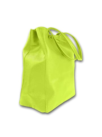 Toscanto Leder Shopper, Schultertasche Toscanto Tasche gelbgrün ca. 28cm