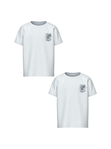 name it T-Shirt 2er-Set Normale Passform Kurzarm in Weiß-2