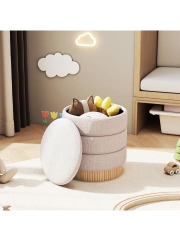 COSTWAY Sitzhocker mit Stauraum 35,5L in Beige