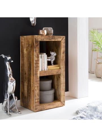 KADIMA DESIGN Standregal Massivholz Mango 90 x 45 x 35 cm 2 Böden, Design Holz in Hellbraun