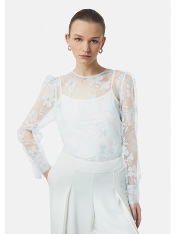 comma Bluse langarm in Blau