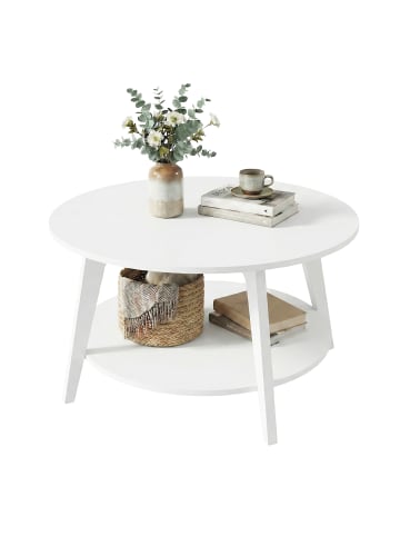VASAGLE Couchtisch Maezo in Weiß - (H)45 x Ø80 cm