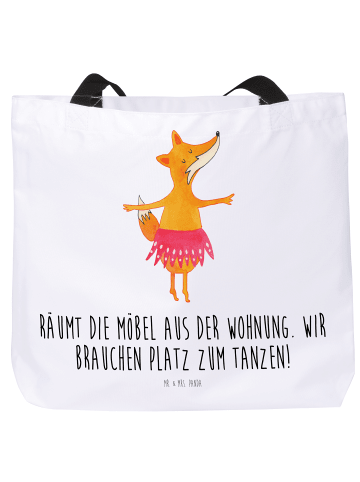 Mr. & Mrs. Panda Schultertasche Fuchs Ballerina mit Spruch in Weiß