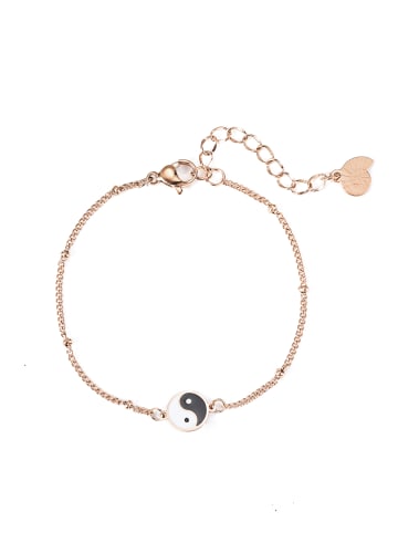 Hey Happiness Vergold. Armkette Yin Yang Edelstahl in Rosegold - (L) 15,5-19,5 cm 