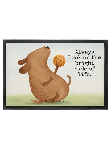 Mr. & Mrs. Panda Schmutzmatte Hund Keks Design mit Spruch in Weiß