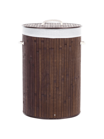Beliani Wäschekörbe SANNAR in Braun/Weiß - (W) 40 x (H) 60 x (L) 40 cm