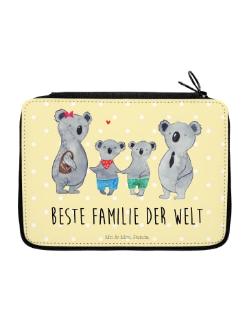 Mr. & Mrs. Panda Federmappe Koala Familie zwei mit Spruch in Gelb Pastell