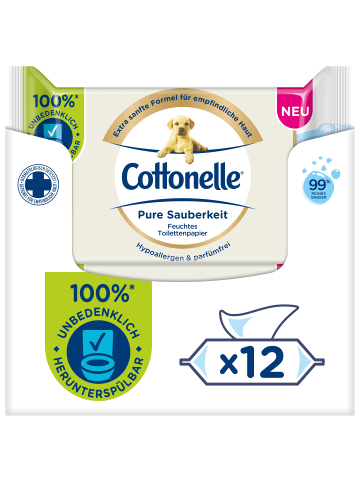 Cottonelle Feuchtes Toilettenpapier Pure Sauberkeit ultra-senstive 12 x 38 Stk