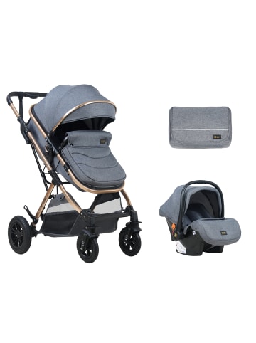 Kikkaboo Kombikinderwagen Kaia 3 in 1 in grau