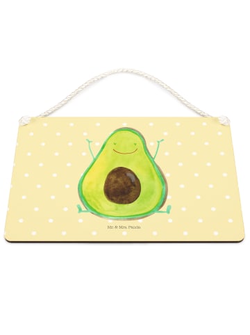Mr. & Mrs. Panda Türschild Avocado Glücklich ohne Spruch in Gelb Pastell