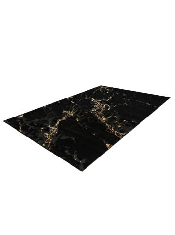 Vivorum Wohnzimmer Kurzflor Teppich Mineral 425 in schwarz