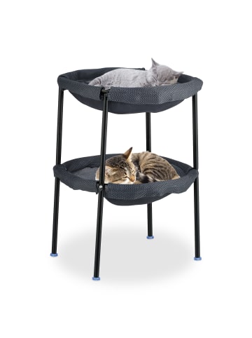 relaxdays Katzenhängematte in Grau/ Schwarz